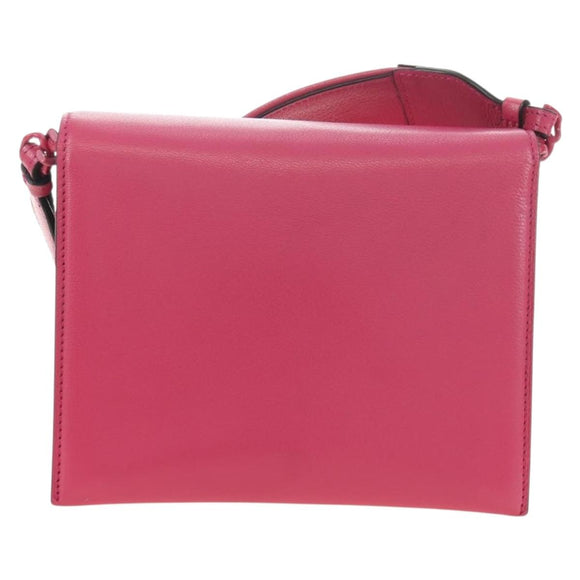 Salvatore Ferragamo Gancini Shoulder Bag Leather Pink Silver Auth 181622V