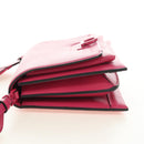 Salvatore Ferragamo Gancini Shoulder Bag Leather Pink Silver Auth 181622V-5