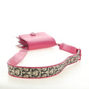 Salvatore Ferragamo Gancini Shoulder Bag Leather Pink Silver Auth 181622V-7