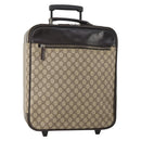 GUCCI GG Supreme Suitcase PVC Beige Silver 101678 Auth 181625A-1
