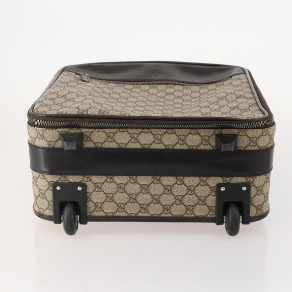 GUCCI GG Supreme Suitcase PVC Beige Silver 101678 Auth 181625A