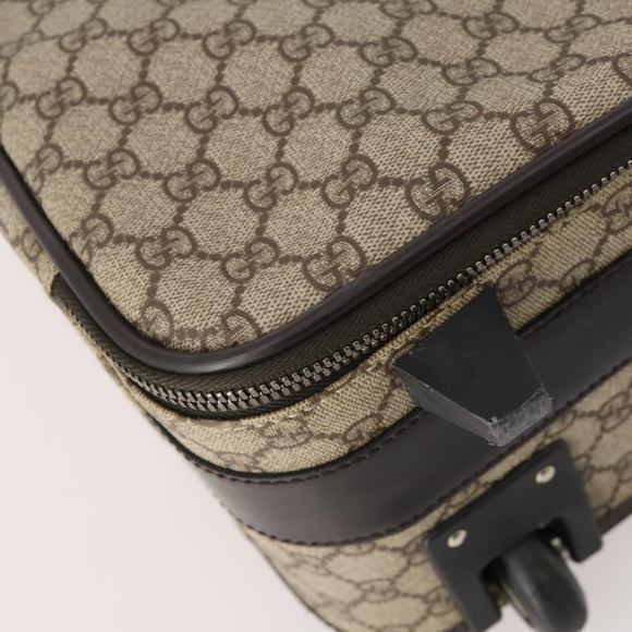 GUCCI GG Supreme Suitcase PVC Beige Silver 101678 Auth 181625A