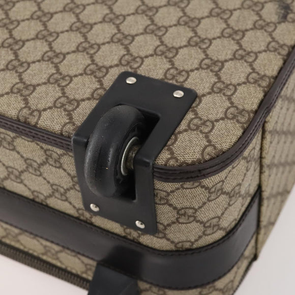 GUCCI GG Supreme Suitcase PVC Beige Silver 101678 Auth 181625A