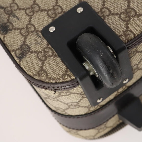 GUCCI GG Supreme Suitcase PVC Beige Silver 101678 Auth 181625A