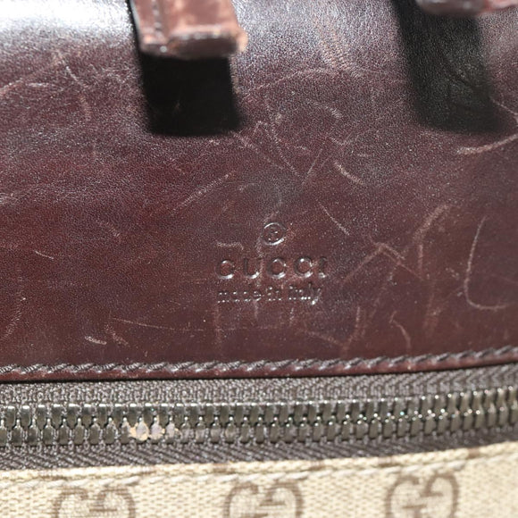 GUCCI GG Supreme Suitcase PVC Beige Silver 101678 Auth 181625A