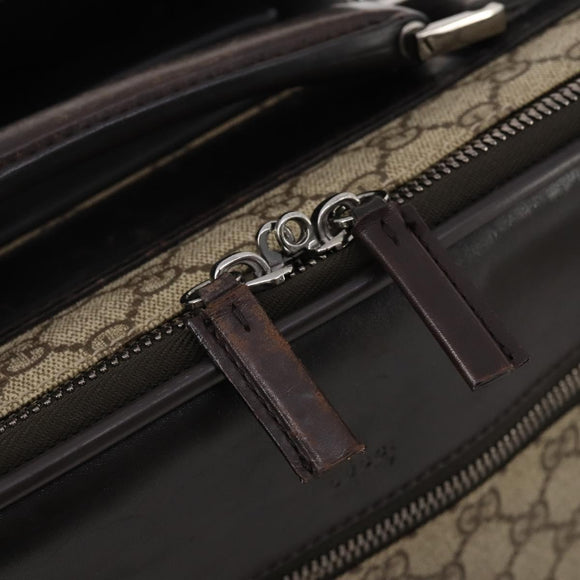 GUCCI GG Supreme Suitcase PVC Beige Silver 101678 Auth 181625A