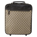 GUCCI GG Supreme Suitcase PVC Beige Silver 101678 Auth 181625A-2