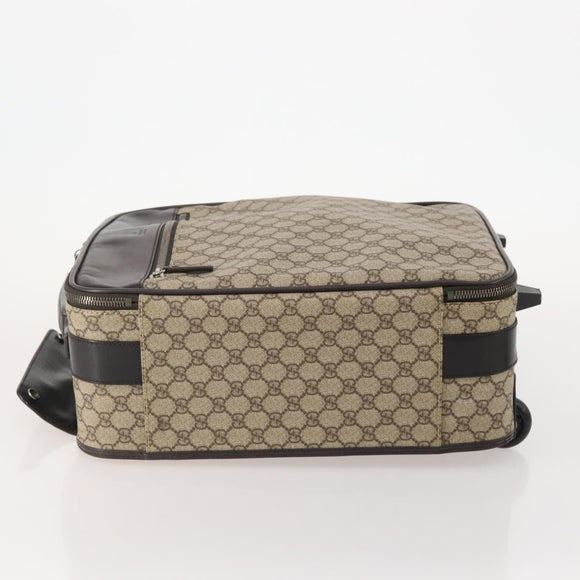 GUCCI GG Supreme Suitcase PVC Beige Silver 101678 Auth 181625A