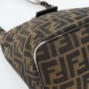 FENDI Zucca Canvas Mamma Baguette Shoulder Bag Black Brown Auth 181633A-14