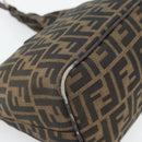 FENDI Zucca Canvas Mamma Baguette Shoulder Bag Black Brown Auth 181633A-16