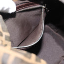FENDI Zucca Canvas Mamma Baguette Shoulder Bag Black Brown Auth 181633A-12