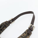 FENDI Zucca Canvas Mamma Baguette Shoulder Bag Black Brown Auth 181633A-8