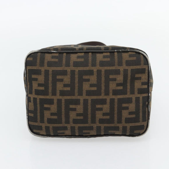 FENDI Zucca Canvas Mamma Baguette Shoulder Bag Black Brown Auth 181633A