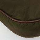 CELINE Circle Shoulder Bag Nylon Khaki Gold Auth 181636-14