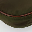 CELINE Circle Shoulder Bag Nylon Khaki Gold Auth 181636-16