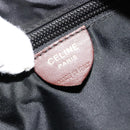 CELINE Circle Shoulder Bag Nylon Khaki Gold Auth 181636-17
