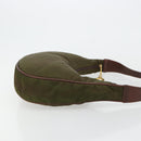 CELINE Circle Shoulder Bag Nylon Khaki Gold Auth 181636-3