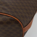 CELINE Macadam Canvas Circle Shoulder Bag PVC Leather Brown Gold Auth 181637A-10