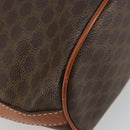 CELINE Macadam Canvas Circle Shoulder Bag PVC Leather Brown Gold Auth 181637A-13