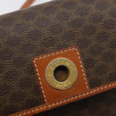 CELINE Macadam Canvas Circle Shoulder Bag PVC Leather Brown Gold Auth 181637A-14