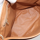 CELINE Macadam Canvas Circle Shoulder Bag PVC Leather Brown Gold Auth 181637A-17