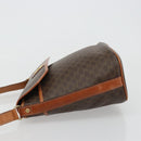 CELINE Macadam Canvas Circle Shoulder Bag PVC Leather Brown Gold Auth 181637A-5