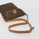 CELINE Macadam Canvas Circle Shoulder Bag PVC Leather Brown Gold Auth 181637A-7