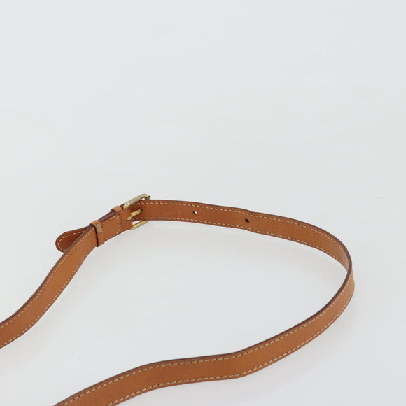 CELINE Macadam Canvas Circle Shoulder Bag PVC Leather Brown Gold Auth 181637A
