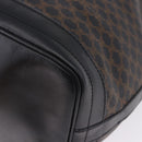 CELINE Macadam Canvas Shoulder Bag PVC Black Gold Auth 181639V-12