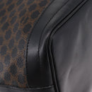 CELINE Macadam Canvas Shoulder Bag PVC Black Gold Auth 181639V-13