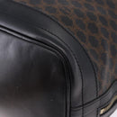 CELINE Macadam Canvas Shoulder Bag PVC Black Gold Auth 181639V-14