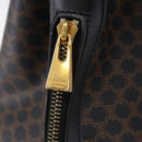 CELINE Macadam Canvas Shoulder Bag PVC Black Gold Auth 181639V-15