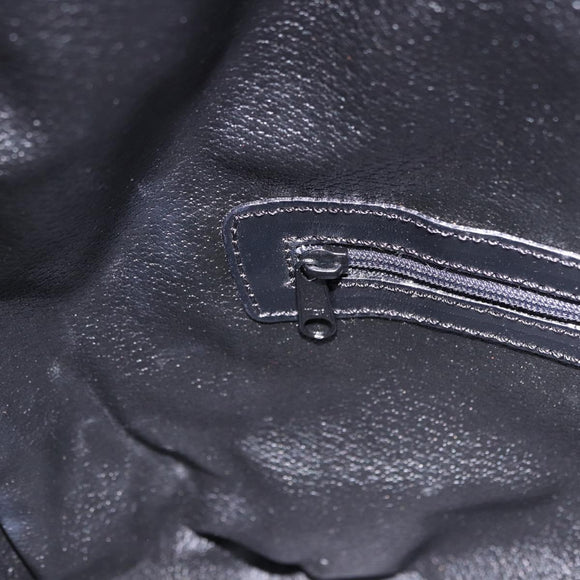 CELINE Macadam Canvas Shoulder Bag PVC Black Gold Auth 181639V