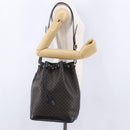 CELINE Macadam Canvas Shoulder Bag PVC Black Gold Auth 181639V-27