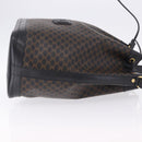 CELINE Macadam Canvas Shoulder Bag PVC Black Gold Auth 181639V-4