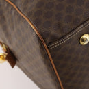 CELINE Macadam Canvas Boston Bag PVC Leather Brown Gold Auth 181642A-14