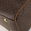 CELINE Macadam Canvas Boston Bag PVC Leather Brown Gold Auth 181642A-15