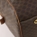 CELINE Macadam Canvas Boston Bag PVC Leather Brown Gold Auth 181642A-16