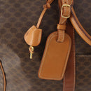 CELINE Macadam Canvas Boston Bag PVC Leather Brown Gold Auth 181642A-10