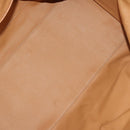 CELINE Macadam Canvas Boston Bag PVC Leather Brown Gold Auth 181642A-11