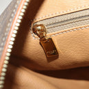 CELINE Macadam Canvas Boston Bag PVC Leather Brown Gold Auth 181642A-22