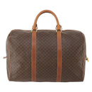 CELINE Macadam Canvas Boston Bag PVC Leather Brown Gold Auth 181642A-2