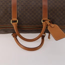 CELINE Macadam Canvas Boston Bag PVC Leather Brown Gold Auth 181642A-7