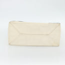 CHANEL Choco Bar Chain Tote Bag No5 Canvas Ivory Silver CC Auth 181646A-5
