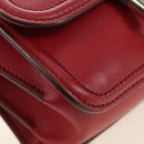TOD’S Shoulder Bag Leather Red Silver Auth 181649V-9