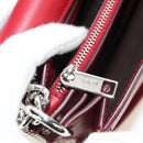 TOD’S Shoulder Bag Leather Red Silver Auth 181649V-20