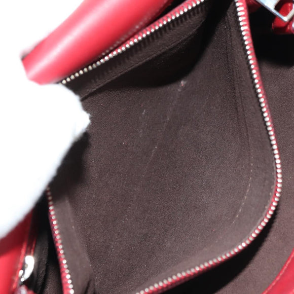 TOD’S Shoulder Bag Leather Red Silver Auth 181649V
