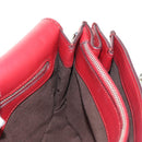 TOD’S Shoulder Bag Leather Red Silver Auth 181649V-23