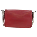 TOD’S Shoulder Bag Leather Red Silver Auth 181649V-2