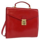 FENDI Rucksack Leder 2way Rot Gold Auth 181655A-1